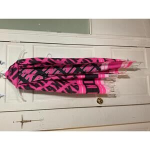 VS Victoria’s Secret PINK pink & black scarf 88”